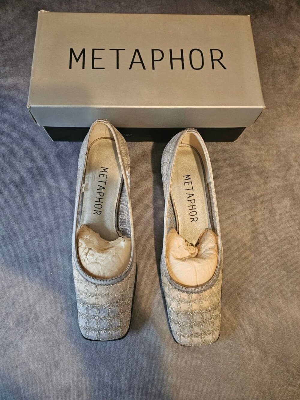 Metaphor Gray High Heel Shoes Women 6.5